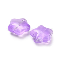 透明ガラスビーズ  スター  パープル  15~17x16~17.5x8mm  穴：1.2mm  400個/ 1000g&nbsp;GLAA-B029-01D