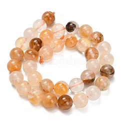 Натуральный желтый гематоидный кварц/золотые целебные кварцевые бусины нити&nbsp;G-F820-K03-10mm