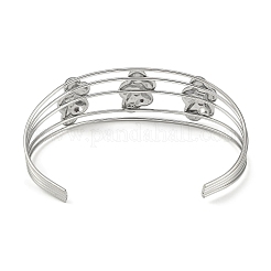 Bracelets manchettes ouverts creux en acier inoxydable 304 anti-ternissement&nbsp;BJEW-Q348-03P-09