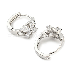 Серьги-кольца из латуни с цирконием EJEW-G363-11P