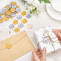 50 шт. 2-х цветные наклейки-клей с восковой печатью в виде бабочек DIY-CP0010-25