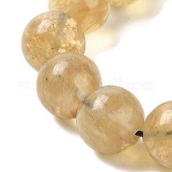 Braccialetti con perline di vetro intrecciate rotonde in pietra di anguria da 12.5 mm per donna uomo&nbsp;BJEW-C060-01M