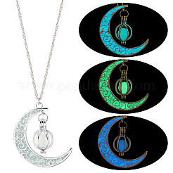 3 шт. 3-цветный платиновый сплав с подвеской в виде полумесяца NJEW-AN0001-31