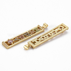 Латунные микро проложить кубического циркония подвески&nbsp;ZIRC-Q200-030-NF