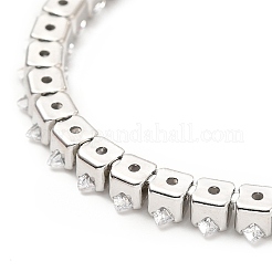 Bracelets réglables en laiton avec zircone cubique et chaîne de boîte&nbsp;BJEW-A132-21