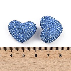 Бусины из полимерной глины в форме сердца со стразами CLAY-NH0002-02E