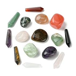 15шт 15 стиля бусины из натуральных смешанных драгоценных камней G-FS0005-81