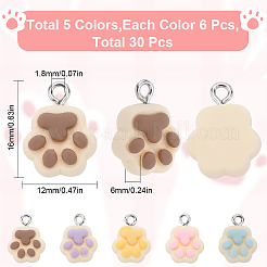 30 шт. подвески в виде отпечатков лап из непрозрачной смолы двух цветов CRES-SC0002-69