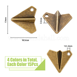 60 шт. 4-х цветные подвески из цинкового сплава в тибетском стиле&nbsp;TIBEP-DC0001-14