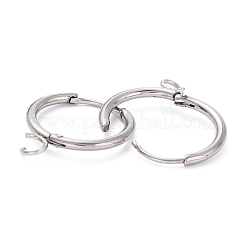 Фурнитура для сережек-колец Huggie Hoop из нержавеющей стали 201 STAS-P283-01P-P