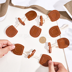 4 пара пряжек из дерева и искусственной кожи&nbsp;DIY-CY0002-24