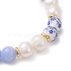 Браслеты из натурального голубого кружевного агата&nbsp;BJEW-JB13085