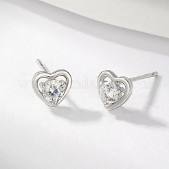 День святого Валентина s925 серьги-гвоздики в форме сердца из стерлингового серебра ZD6067-2