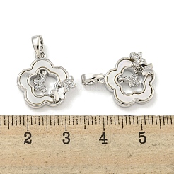 Латунь с прозрачными кубическими цирконами и подвесками в виде ракушек&nbsp;KK-Q820-12P