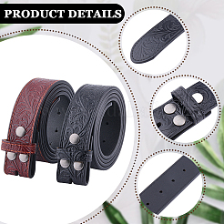 2 шт. 2-цветные ремни-корсеты из коровьей кожи с цветочным тиснением в ковбойском стиле&nbsp;AJEW-CL0002-12A