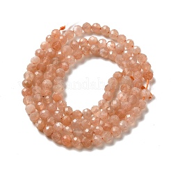 Natürliche Pfirsichmondstein Perlen Stränge&nbsp;X-G-J400-E16-02-3MM-01