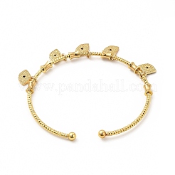 Bracelet manchette à breloques en émail coloré avec zircone cubique transparente&nbsp;BJEW-E073-09G