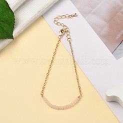 Braccialetti di perline di quarzo rosa naturale con pietra portafortuna di settembre&nbsp;BJEW-JB06092-09