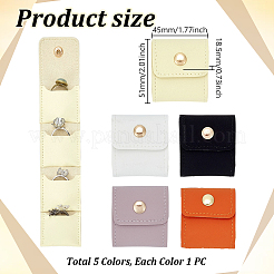 5 étui à bijoux portable en cuir PU&nbsp;ABAG-GA0001-15