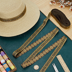 Жаккардовая лента из полиэстера с цветами в этническом стиле длиной 10 м.&nbsp;OCOR-WH0090-038B