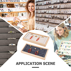 2 шт. 2-х цветные прямоугольные деревянные подносы с бархатным покрытием для колец ODIS-BBC0001-04