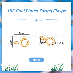 50 шт. латунные пружинные кольцевые застежки KK-PH0013-18