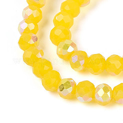 Brins de perles rondelles en verre opaque plaqué couleur AB&nbsp;EGLA-T029-4mm-09E