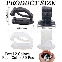 100 шт. 2-х цветные пластиковые пряжки для шнурков&nbsp;FIND-CP0001-94