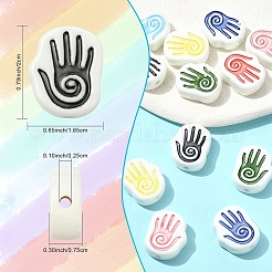 14шт 7 цвета фарфоровые бусины ручной работы&nbsp;PORC-YW0001-78