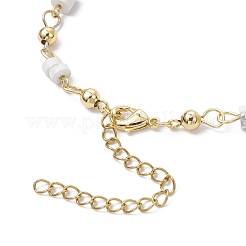 Браслеты из латуни и натурального хаулита для женщин&nbsp;BJEW-JB11683-01