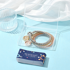 3шт 3-х цветные браслеты с подвесками из цинкового сплава BJEW-SC0001-57