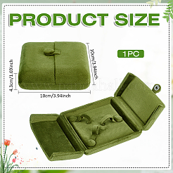 ベルベットのジュエリー梱包箱 バングル  正方形  シーグリーン  10x10x4.3cm&nbsp;CON-WH0110-326A