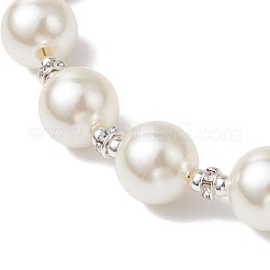 イミテーションホワイトパールアクリルビーズネックレス  女性用ラウンドペンダントネックレス  プラチナ  18-7/8インチ（48cm）&nbsp;NJEW-JN05122-01