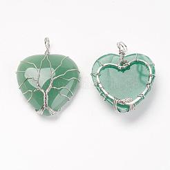 Естественный зеленый авантюрин подвески G-G713-F07