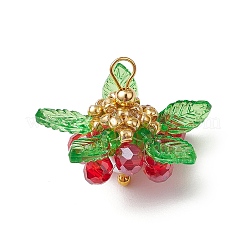 Стекло с круглыми ракушечными жемчужинами и акриловыми подвесками и латунными бусинами&nbsp;PALLOY-MZ00646-04