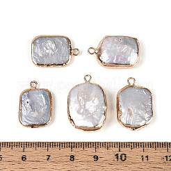 Прямоугольные подвески из натурального жемчуга кеши&nbsp;PEAR-S020-D10