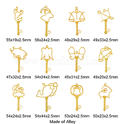 24 шт. 12 стиля сплава подвески с открытой задней панелью&nbsp;PALLOY-CJ0001-128