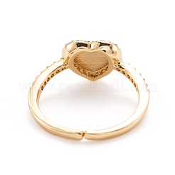 Латунные кольца из манжеты с прозрачным цирконием RJEW-I077-33-G