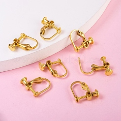 真鍮製ねじ式クリップイヤリングパーツ  スパイラルイヤークリップ  穴開けないイヤリング  ゴールドカラー  13~15x13x5mm&nbsp;LS-KK-L164-02G