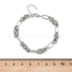 Unisex-Armbänder aus byzantinischem Kettengeflecht aus Edelstahl 304&nbsp;BJEW-G790-06P