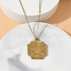 Colliers en acier inoxydable 304 avec pendentif croix et étoile&nbsp;SA-CBA5A8D-04G