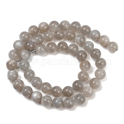 ナチュラル グレー ムーンストーン ビーズ 連売り  ラウンド  8mm  穴：0.8mm  約48個/連  15.43''（39.2センチメートル）&nbsp;LS-G-G206-A01-8mm