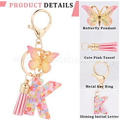 Брелок с кисточкой из цинкового сплава KEYC-WH20004-12O