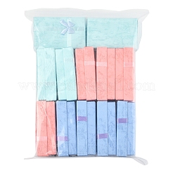 12 шт. 3-х цветные картонные бумажные коробки для ожерелий CON-FS0001-18