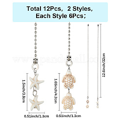 12 шт. 2 стиля синтетические бирюзовые подвески для потолочного вентилятора удлинители цепи&nbsp;HJEW-CP00005