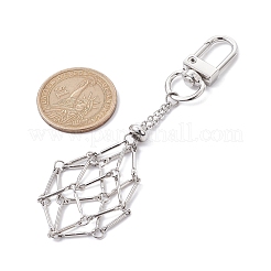 Bolsa de macramé de latón soporte de piedra vacío decoración colgante&nbsp;KK-CJ1B98-P