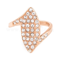 Кольцо из нержавеющей стали 304 в форме конского глаза для женщин RJEW-C086-27-RG