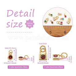 56шт 14 стиля латунные микропаве кубические циркониевые подвески&nbsp;ZIRC-PJ0001-04