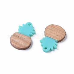 Pendentifs en résine et bois d'ananas&nbsp;RESI-X0001-22