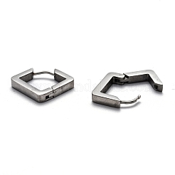 Orecchini a cerchio huggie romboidali in acciaio inossidabile 304 anti-ossidazione&nbsp;STAS-H156-08P